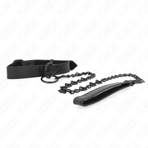 KINK - COLLAR CON CORREA 65 CM OSCURO AJUSTABLE 37-54 CM X 3 CM-KINK COLLAR & GAG (Dreamlove) EAN: 8435565941598 - Imagen 4