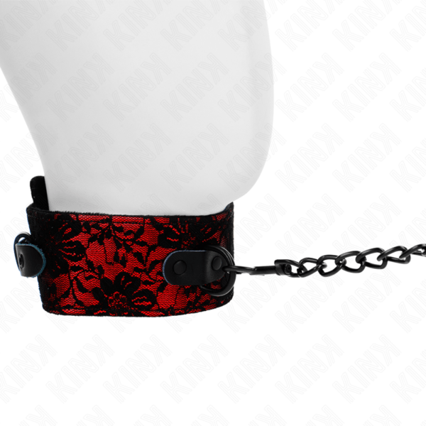 KINK - COLLAR CON CORREA 105 CM DE ENCAJE CON CINTURÓN DE CUERO REAL 44 X 5.5 CM-KINK COLLAR & GAG (Dreamlove) EAN: 8435565941093 - Imagen 4