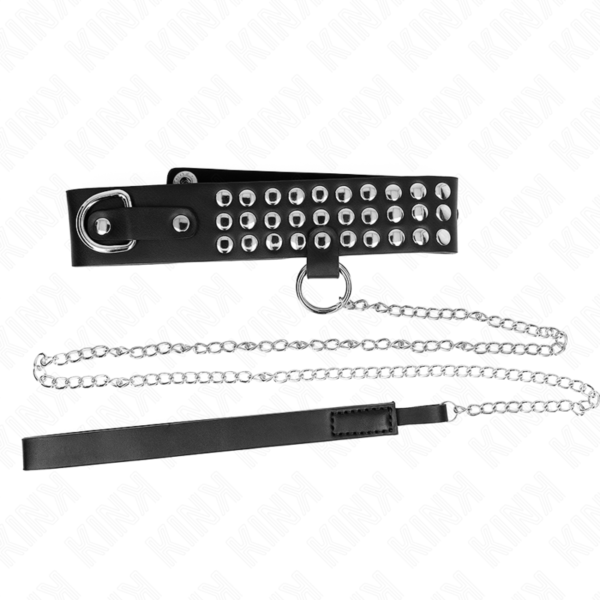 KINK - COLLAR CON CORREA 65 CM CON BRILLOS AJUSTABLE 37-42 CM X 5.3 CM-KINK COLLAR & GAG (Dreamlove) EAN: 8435565941505 - Imagen 3