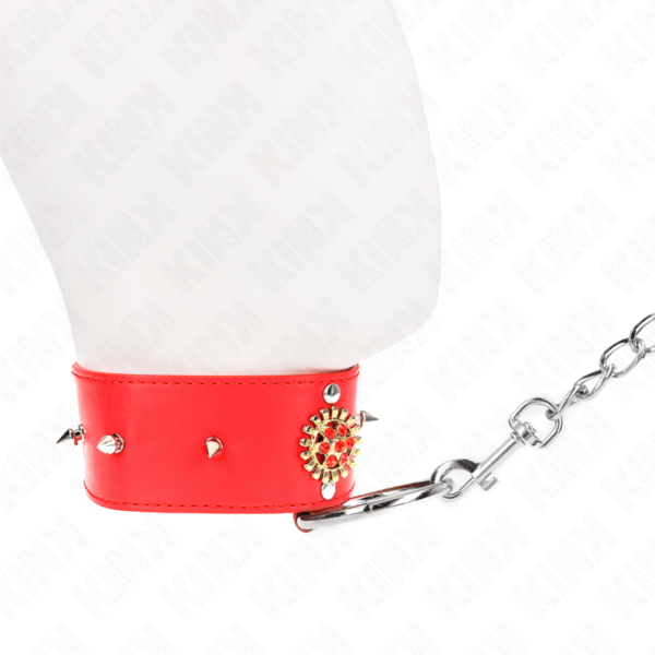 KINK - COLLAR CON CORREA 65 CM CUELLO DE DIAMANTES ROJO AJUSTABLE 35-51 CM X 7 CM-KINK COLLAR & GAG (Dreamlove) EAN: 8435565941253 - Imagen 3