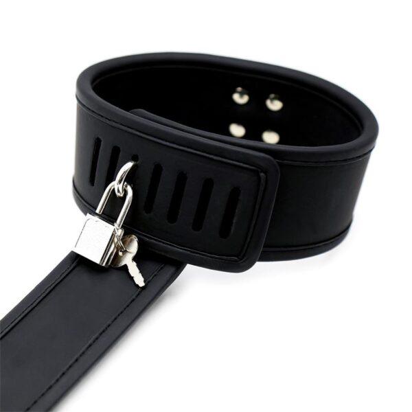 Set de Collar con Esposas y para Muñecas Cuero Vegano-INTOYOU BLACK SHADOW (LoveCherry) EAN: 8436583796566 - Imagen 6