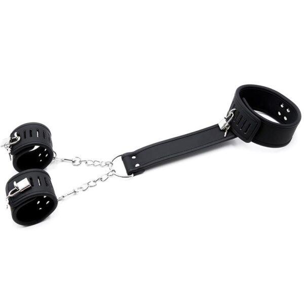 Set de Collar con Esposas y para Muñecas Cuero Vegano-INTOYOU BLACK SHADOW (LoveCherry) EAN: 8436583796566 - Imagen 7
