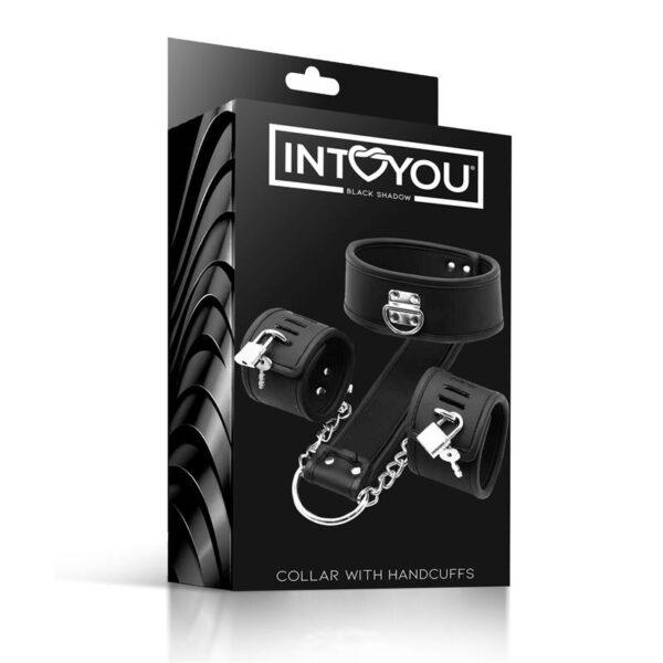 Set de Collar con Esposas y para Muñecas Cuero Vegano-INTOYOU BLACK SHADOW (LoveCherry) EAN: 8436583796566 - Imagen 10