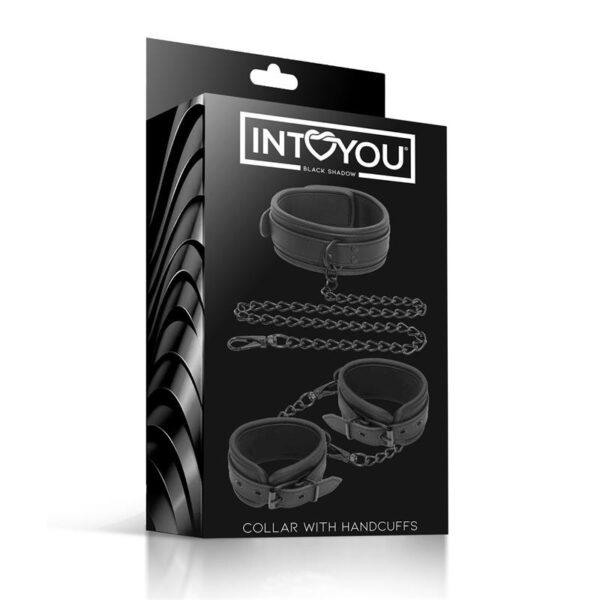 Set de Collar y Esposas para Muñecas Cuero Vegano-INTOYOU BLACK SHADOW (LoveCherry) EAN: 8436583790939 - Imagen 6