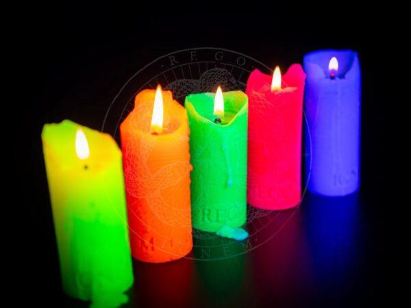 Vela neón para waxplay - Rojo neón. Parafina. 4 x 10 x 4 cm.-Rego Ignem (Rego Ignem) - Imagen 2