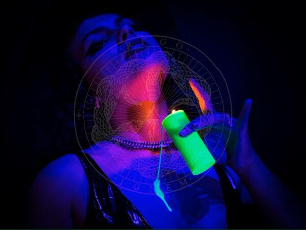 Vela neón para waxplay - Rojo neón. Parafina. 4 x 10 x 4 cm.-Rego Ignem (Rego Ignem) - Imagen 3