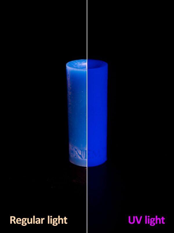 Vela neón para waxplay - Azul neón. Parafina. 4 x 10 x 4 cm.-Rego Ignem (Rego Ignem)