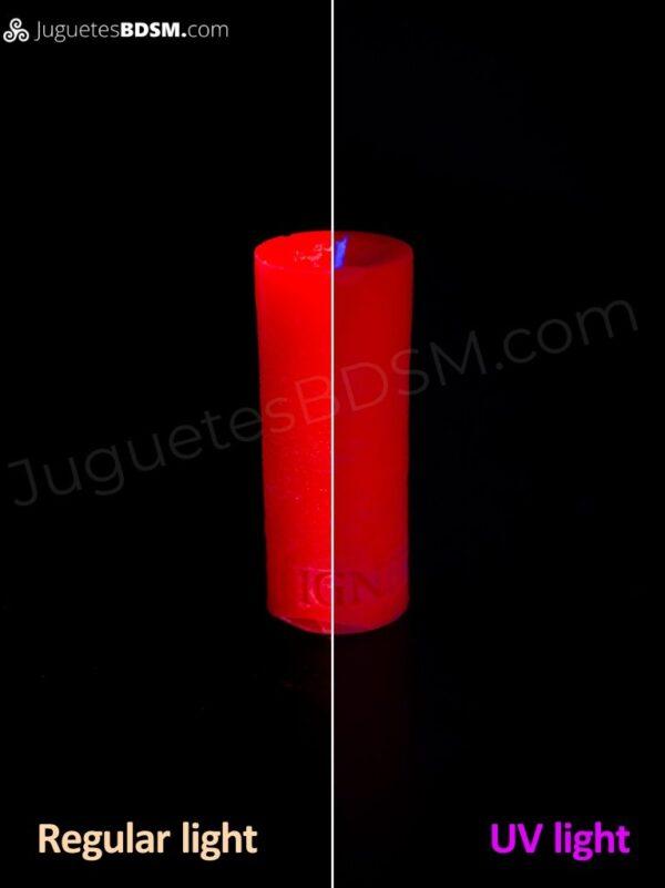 Vela neón para waxplay - Rojo neón. Parafina. 4 x 10 x 4 cm.-Rego Ignem (Rego Ignem)