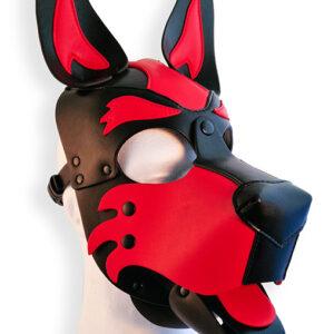 Capucha para cachorro negra y roja