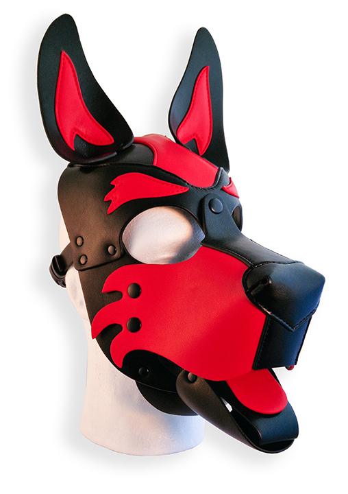 Capucha para cachorro negra y roja