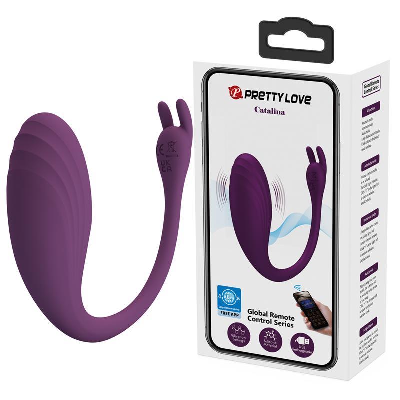 Catalina Huevo Vibrador con APP Púrpura-PRETTYLOVE (LoveCherry) EAN: 6959532335620