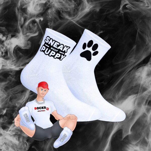Calcetines cortos WOOF PUPPY Blanco-SneakFreaxx (Fun Distri) EAN: 762743310616