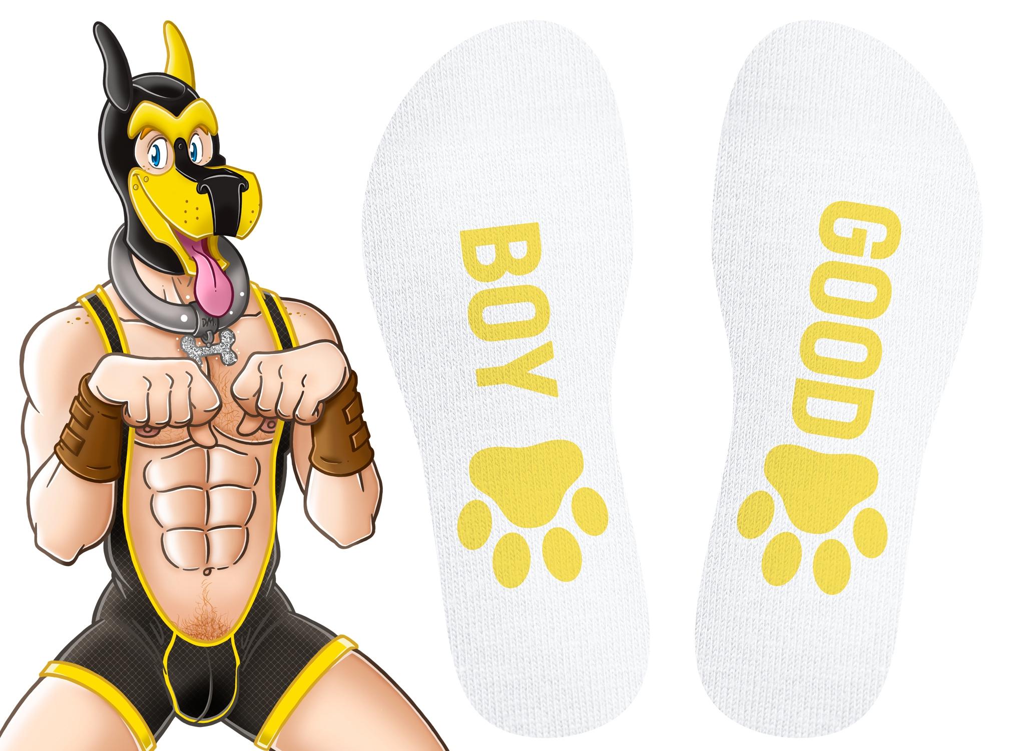 Calcetines Good Boy Blanco-Amarillo-Kinky Puppy Socks (Fun Distri) EAN: 3662811353699 - Imagen 3