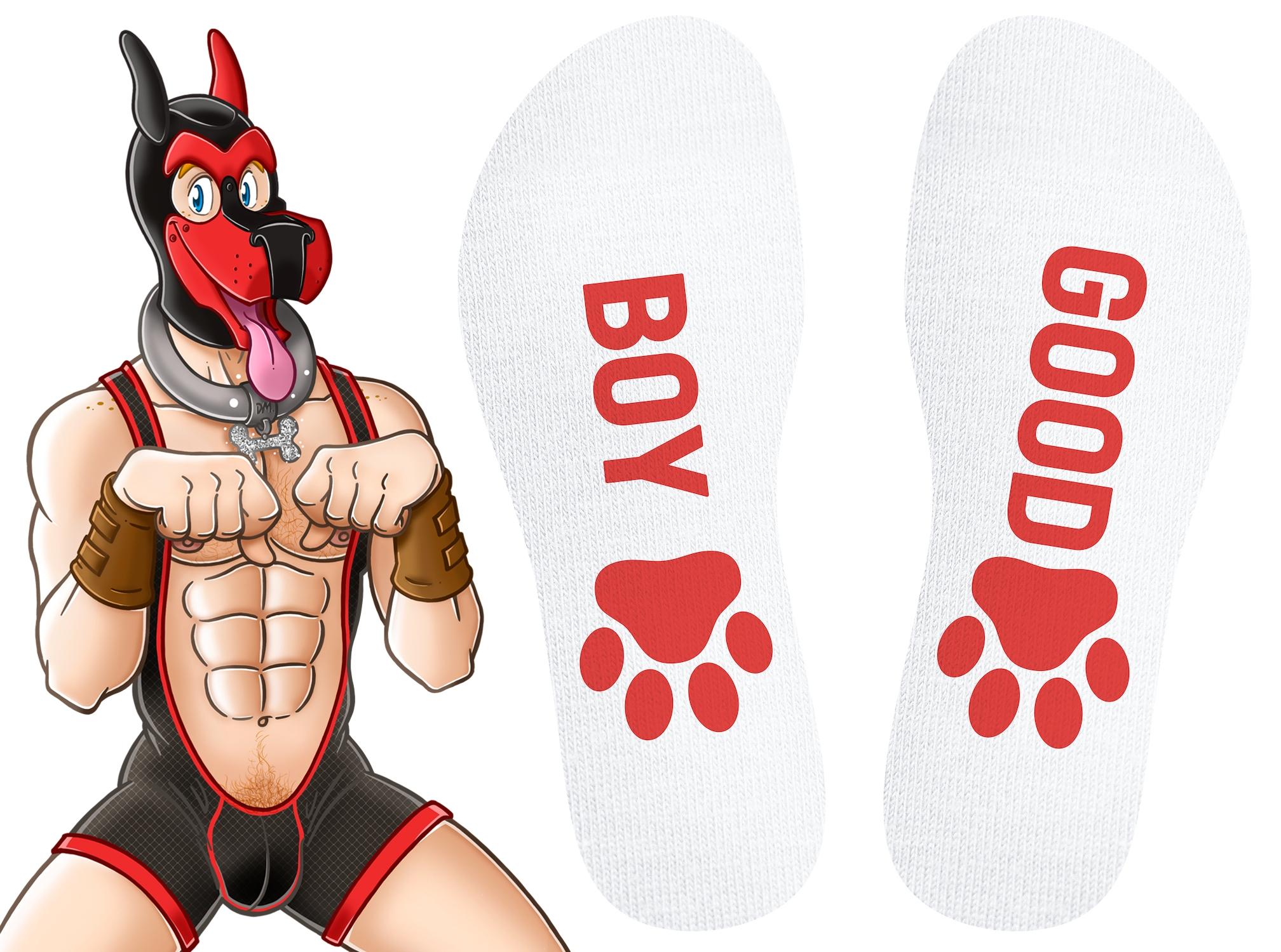 Calcetines Good Boy Blanco-Rojo-Kinky Puppy Socks (Fun Distri) EAN: 3662811353682 - Imagen 3