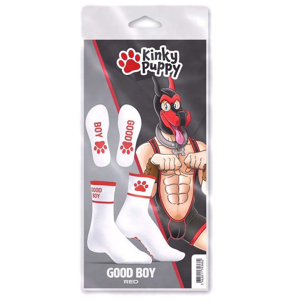 Calcetines Good Boy Blanco-Rojo-Kinky Puppy Socks (Fun Distri) EAN: 3662811353682 - Imagen 4