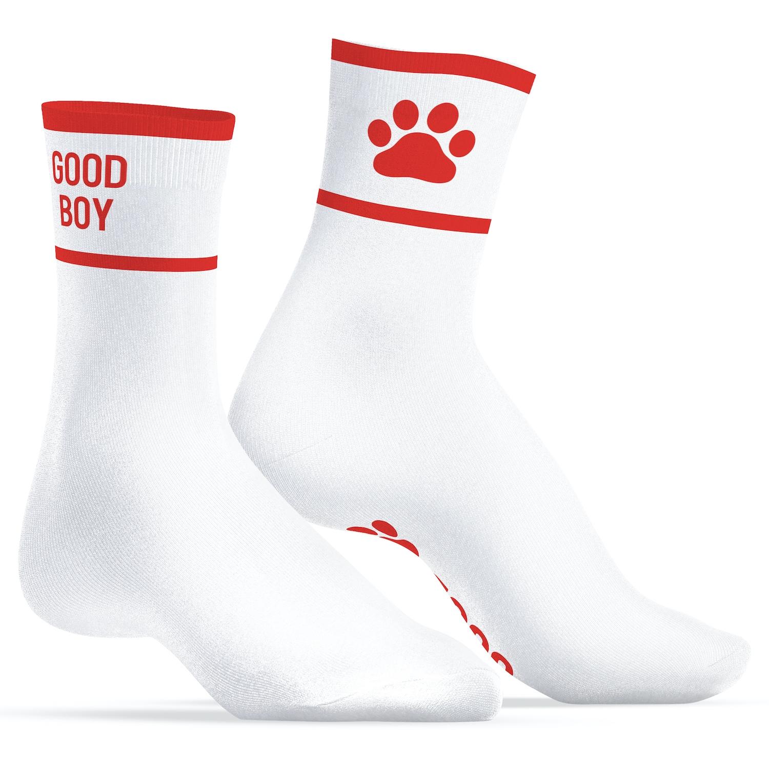 Calcetines Good Boy Blanco-Rojo-Kinky Puppy Socks (Fun Distri) EAN: 3662811353682