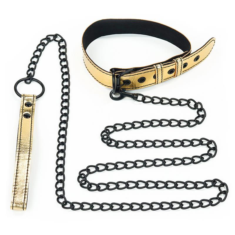 Collar con Correa Bondage Dorado-LOVETOY (LoveCherry) EAN: 6970260906029.0
