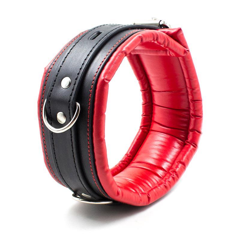 Collar con Correa de Metal e Interior Acolchado Negro/Rojo-LATETOBED BDSM LINE (LoveCherry) EAN: 8436583794883.0 - Imagen 2