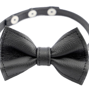 Collar de cuero con pajarita