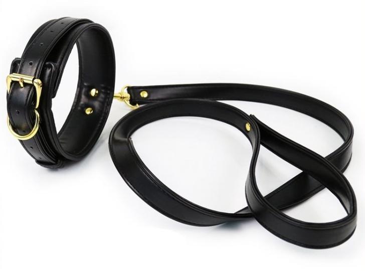 Collar y correa Lighty Negro