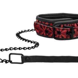 Collar rojo de lujo y plomo
