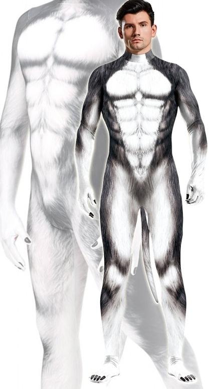 Traje Cosplay Perro Husky Gris