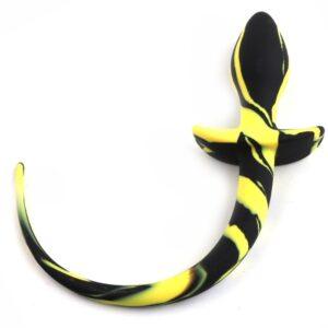 Plug Cola de Perro 7,5 x 3,1cm Negro-Amarillo-Kinky Puppy (Fun Distri) EAN: 3662811535774