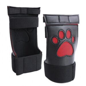 Puppy Dog Paw Gloves Negro-Rojo