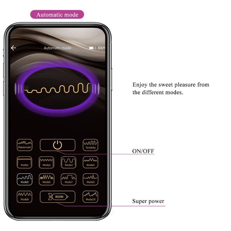 PRETTY LOVE - NYMPH HUEVO VIBRADOR CONTROLADO POR APP VIOLETA-PRETTY LOVE BOTTOM (Dreamlove) EAN: 6959532326574 - Imagen 14
