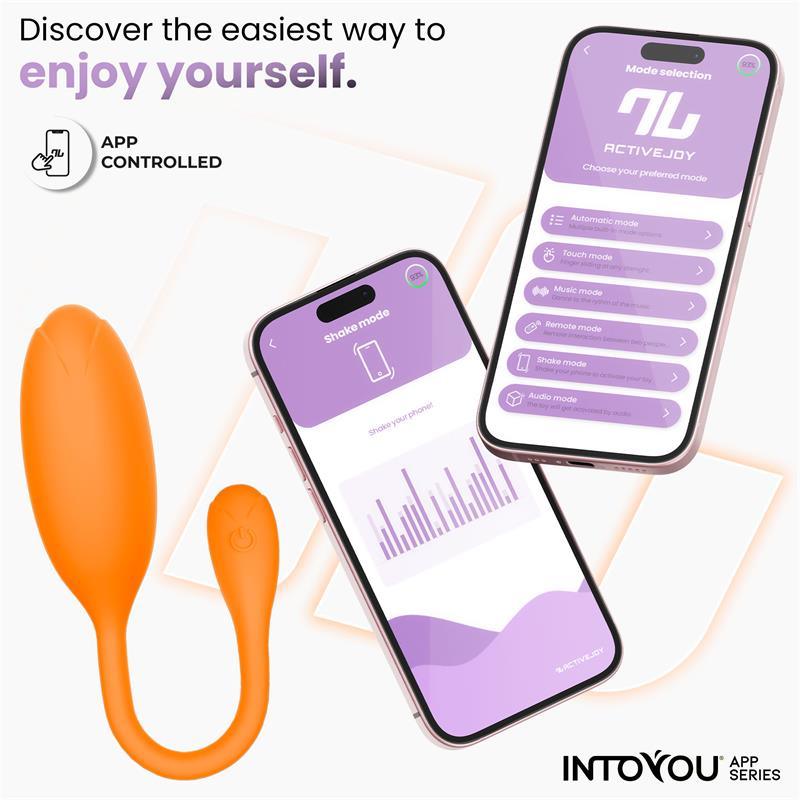 Logan Huevo Vibrador con APP Silicona Unibody Naranja-INTOYOU APP SERIES (LoveCherry) EAN: 8436615005550.0 - Imagen 6