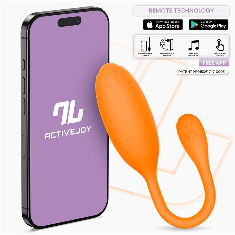 Logan Huevo Vibrador con APP Silicona Unibody Naranja-INTOYOU APP SERIES (LoveCherry) EAN: 8436615005550.0