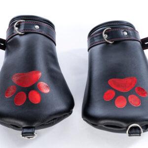 Manoplas para perro Negro-Rojo