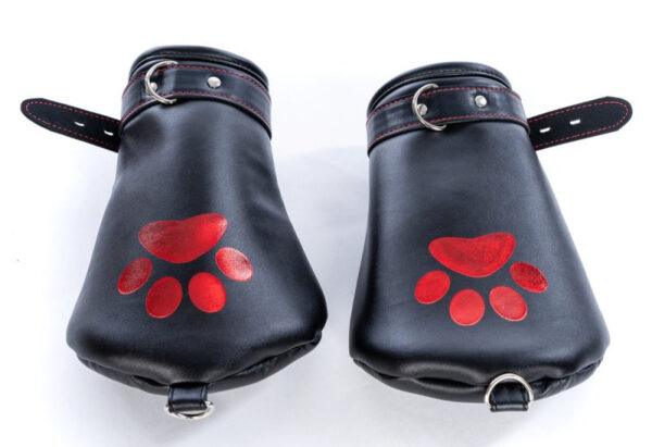 Manoplas para perro Negro-Rojo