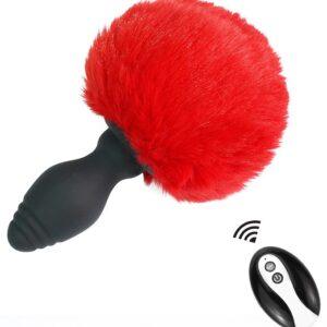 Tailyvibe Plug Vibrador con Pompón 6,5 x 3,1cm Rojo-Kinky Puppy (Fun Distri) EAN: 3662811421275