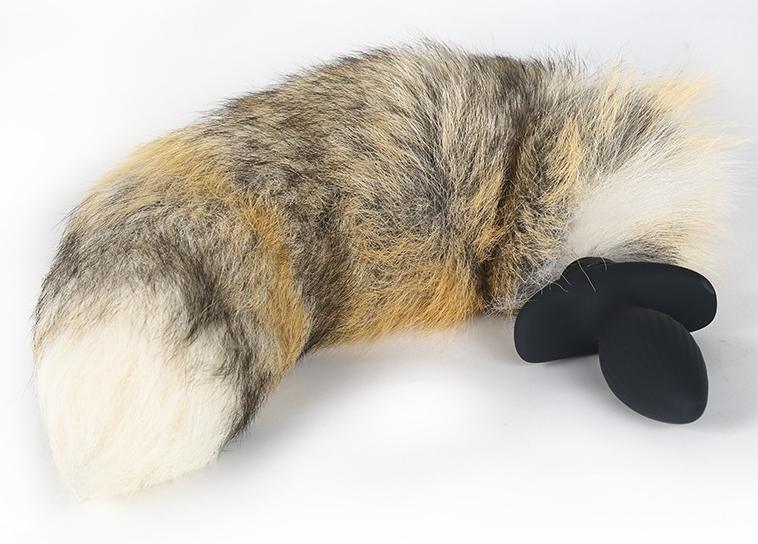 Plug vibrador con cola de lobo 9 x 4cm | 45cm cola