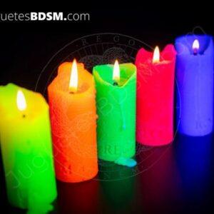 Vela neón para waxplay - Naranja neón. Parafina. 4 x 10 x 4 cm.-REGO IGNEM (Rego Ignem)