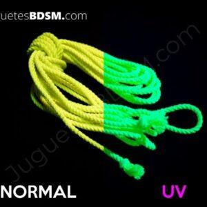 Cuerda neón para shibari - Amarillo neón. Poliéster. 8 metros-REGO IGNEM (Rego Ignem)