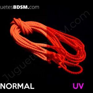 Cuerda neón para shibari - Naranja neón. Poliéster. 9 metros-REGO IGNEM (Rego Ignem)