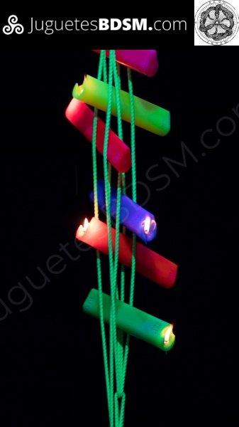 Vela neón para shibari - Naranja neón. Parafina. 2,6 x 20 x 4,6 cm.-REGO IGNEM (Rego Ignem) - Imagen 2