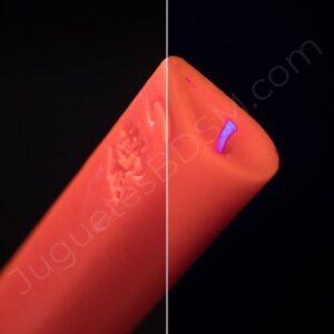 Vela neón para shibari - Naranja neón. Parafina. 2,6 x 20 x 4,6 cm.-REGO IGNEM (Rego Ignem)