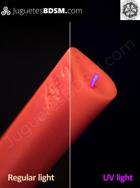 Vela neón para shibari - Naranja neón. Parafina. 2,6 x 20 x 4,6 cm.-REGO IGNEM (Rego Ignem)