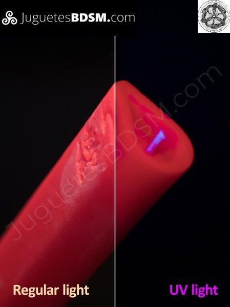 Vela neón para shibari - Rojo neón. Parafina. 2,6 x 20 x 4,6 cm.-REGO IGNEM (Rego Ignem)