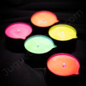Vela neón para waxplay de baja temperatura - Naranja neón. Cera de colza, cera de coco. 8 x 6 x 8 cm.-REGO IGNEM (Rego Ignem)