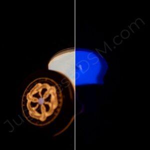 Vela neón para waxplay de baja temperatura - Azul neón. Cera de colza, cera de coco. 8 x 6 x 8 cm.-REGO IGNEM (Rego Ignem)